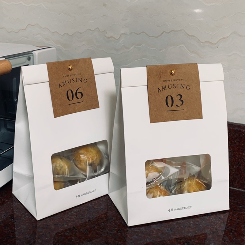 雪花酥牛皮纸袋开窗枣糕糖果袋