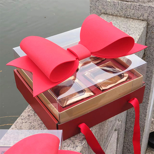 新款中秋月饼包装盒子空礼盒蛋黄酥8粒个蝴蝶结月饼盒可定制