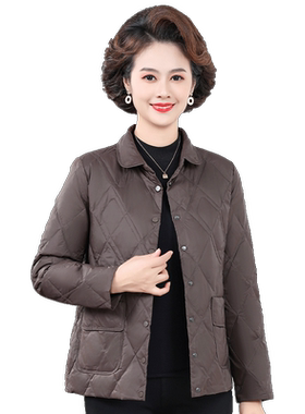 妈妈秋冬轻薄羽绒服洋气短款外套