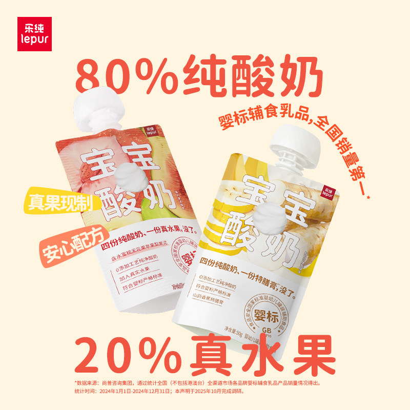 【专享】乐纯婴标宝宝酸奶零添加辅食常温多口味水果泥酸奶50g,咖啡/麦片/冲饮,酸奶,淘宝优惠券,粉丝福利购,淘宝优惠卷