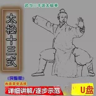 武当太极拳13式自学教程 太极十三式 动作分解教学U盘