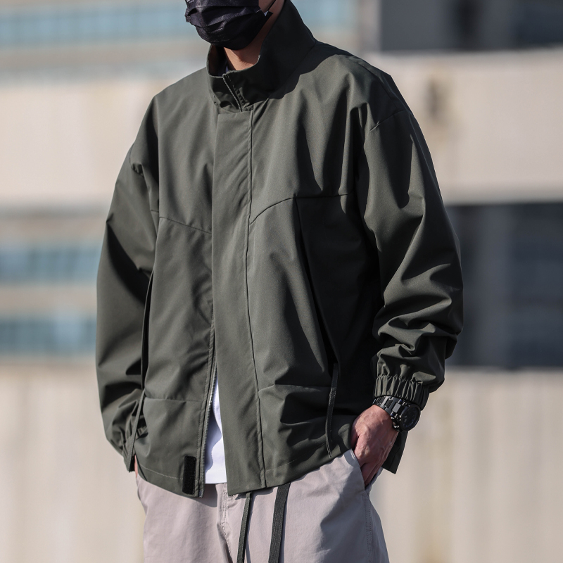 立领春秋季外套男教练夹克