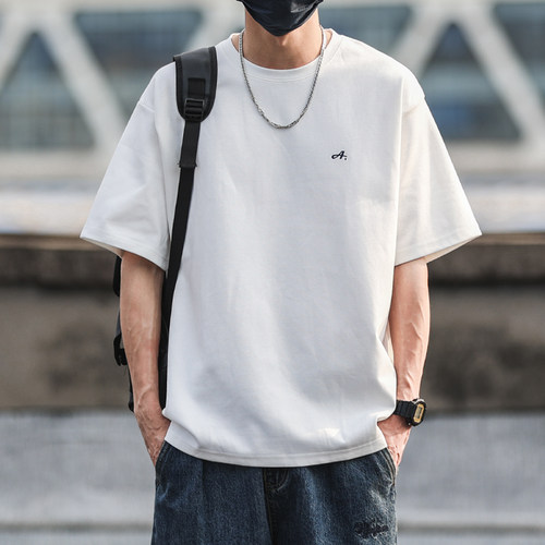短袖日系休闲青年宽松潮流上衣男