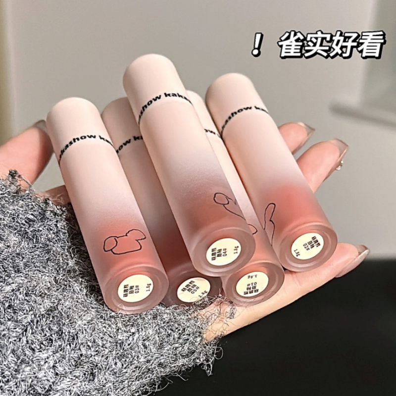 清纯美女系!唇釉哑光雾面显白不掉色平价学生伪素颜口红小众唇泥