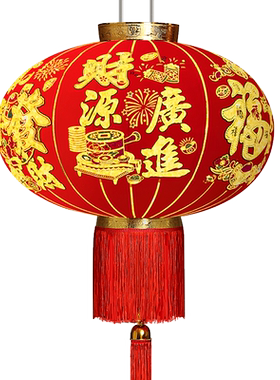 植绒大红灯笼灯吊灯户外防水节日