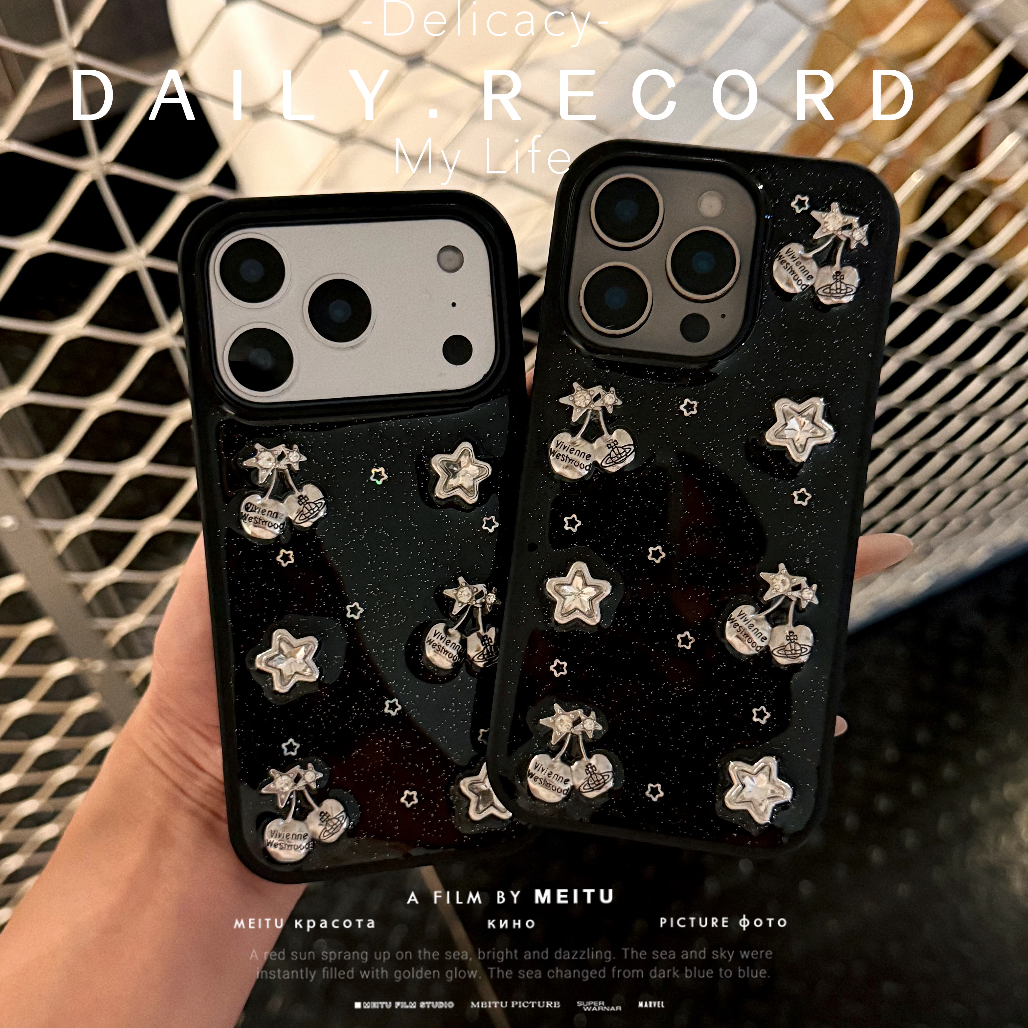 立体水钻星星樱桃适用苹果17promax手机壳iPhone16 15pro苹果14滴胶13mini软壳12promax 11防摔壳16e/17e女韩