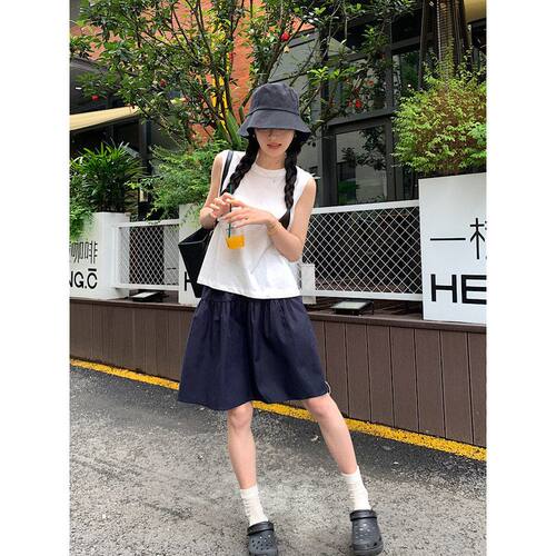3196OOKSTUDIOS日系休闲松紧短裙