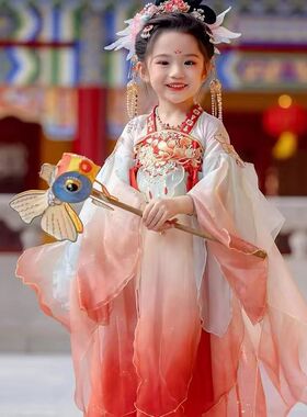 儿童汉服夏季新款女童中国风襦裙古风超仙公主裙小女孩唐装连衣裙