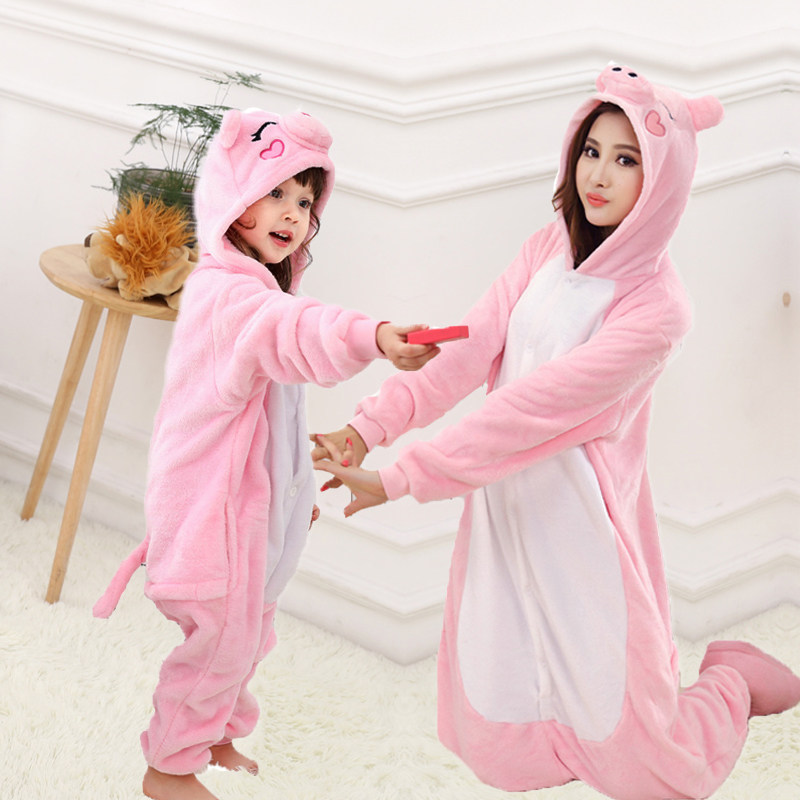 万圣节儿童小猪演出服冬季连体亲子装小猪cos服女童化妆舞会表演6