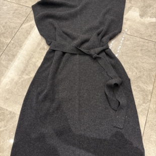 均码 灰色 全羊毛针织连衣裙 肩宽61胸围110衣长104 BARRIFAIT