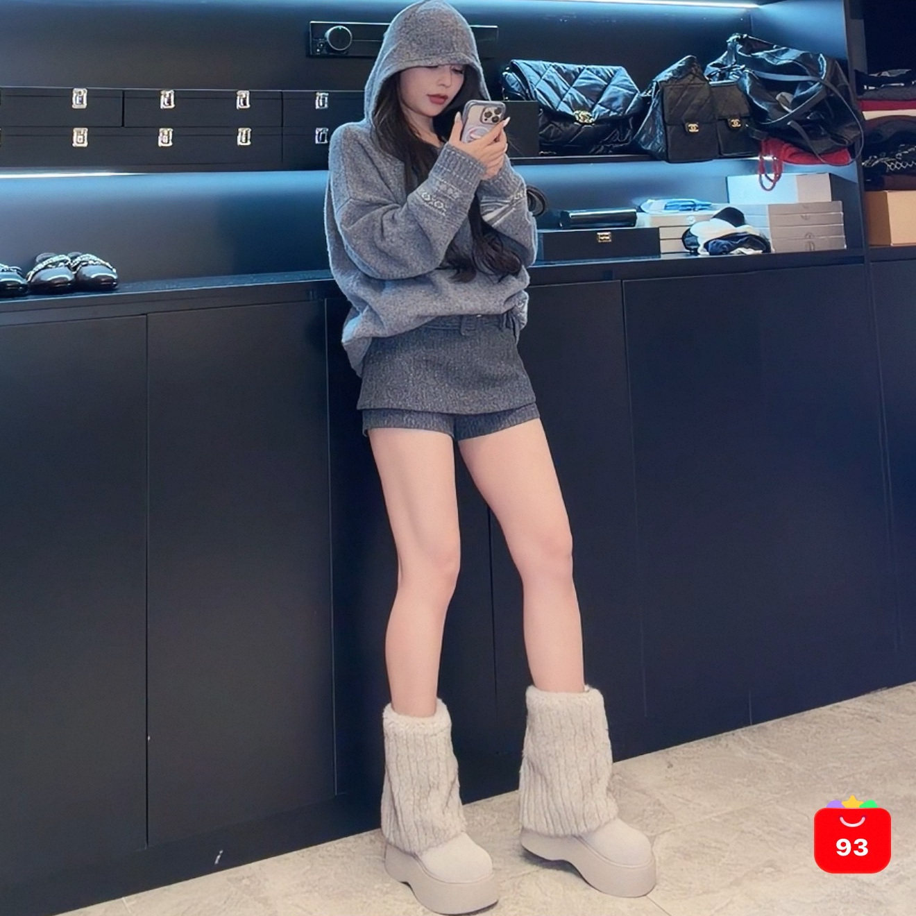 【BARRIFAIT】设计款皮毛一体长靴 跟高6cm