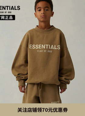 【特价专区】Fear of God Essentials胸前LOGO印花圆领童装卫衣
