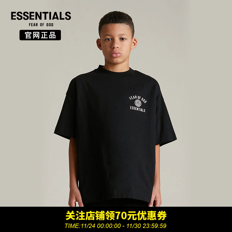 fog潮流弧形印花圆领短袖T恤