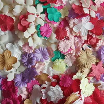 小尺寸彩色布艺娃娃花贴手工diy