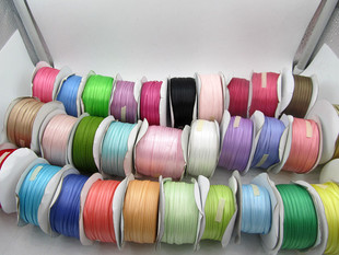 手工辅料3毫米缎带彩色抽绳蝴蝶结飘饰打结材料论斤卖多色漂亮织