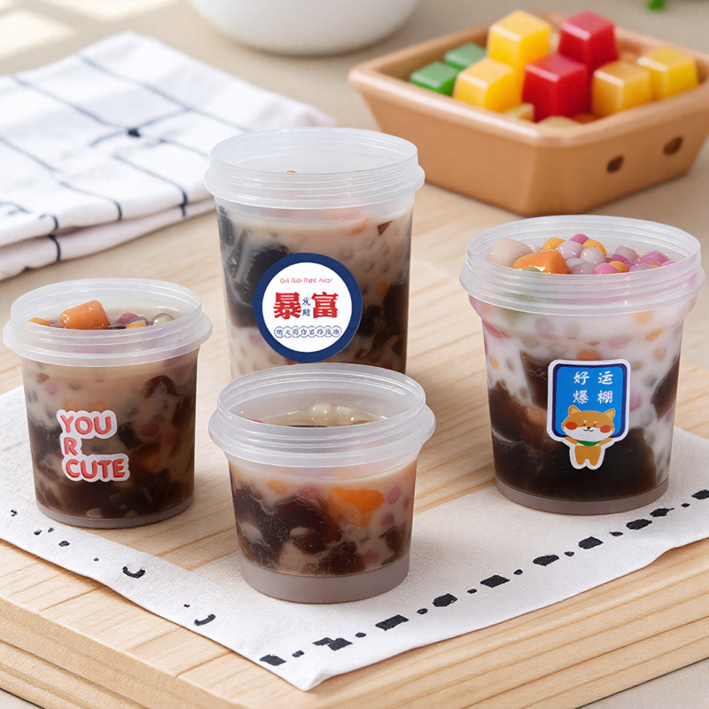 拧盖烧仙草杯水果捞打包盒冰粉杯