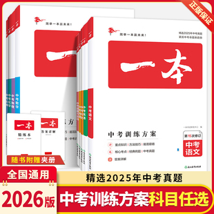 2026新版 一本中考训练方案总复习新课标九年级语文数学英语物理化学生物政治历史地理道德与法治基础知识专项练习册历年真题人教版