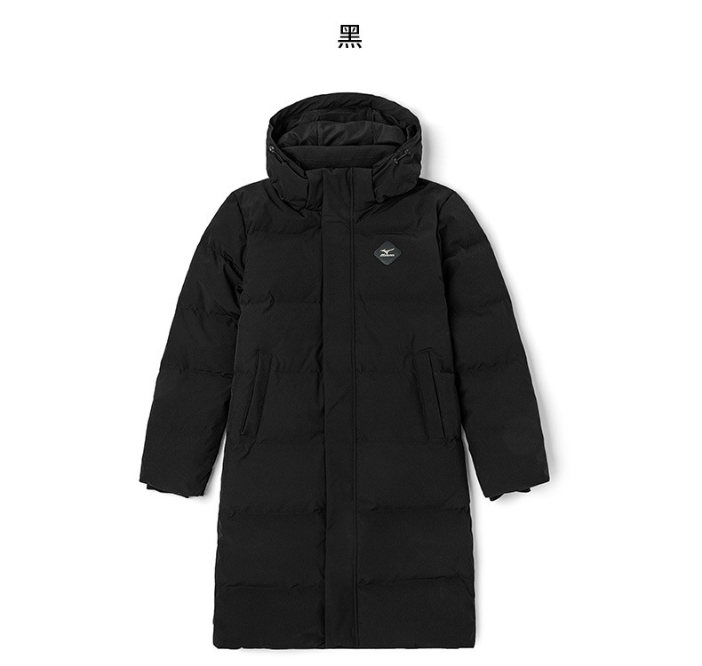 男子长款连帽羽绒服美津浓