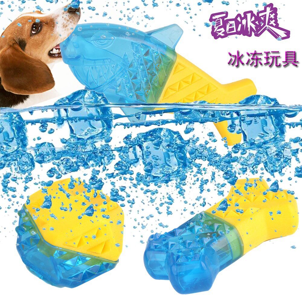 亚马逊夏季可注水冰冻骨头玩具宠物狗狗耐咬磨牙玩具球TPR小型犬
