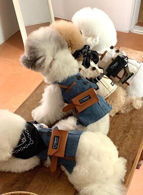 韩版狗狗衣服春夏季ins风马甲套装中小型犬泰迪比熊猫狗宠物衣服