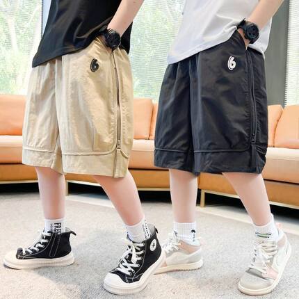 男童夏装短裤2025新款中大童夏季男孩痞帅薄款儿童运动五分裤中裤