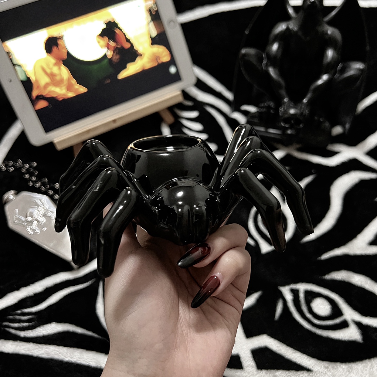 现货女巫随从蜘蛛烛台暗黑