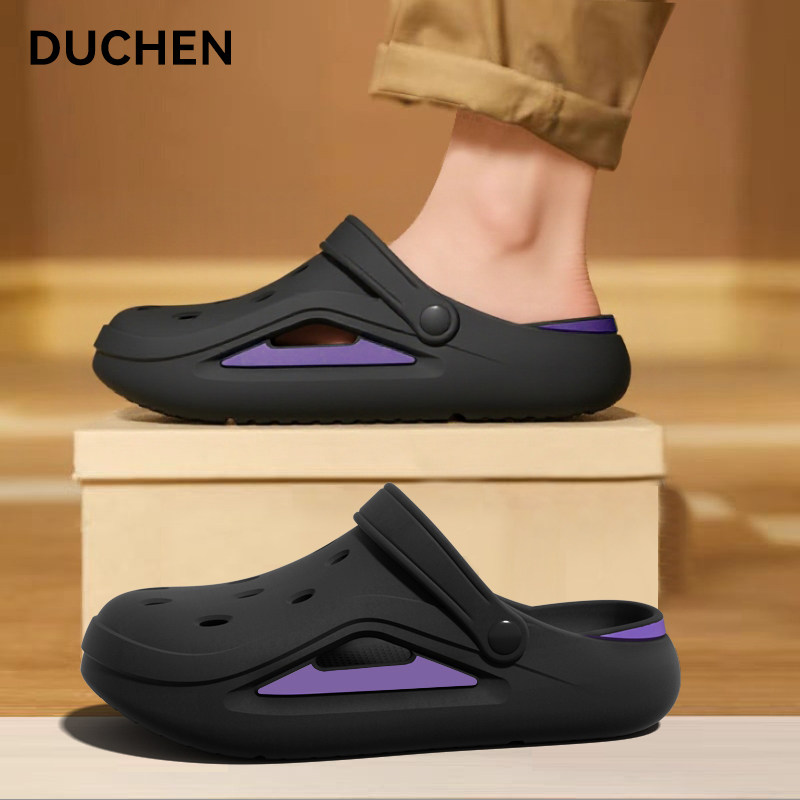 洞洞鞋男士夏季2025新款防滑防臭包头厚底踩屎感两穿凉拖鞋男外穿