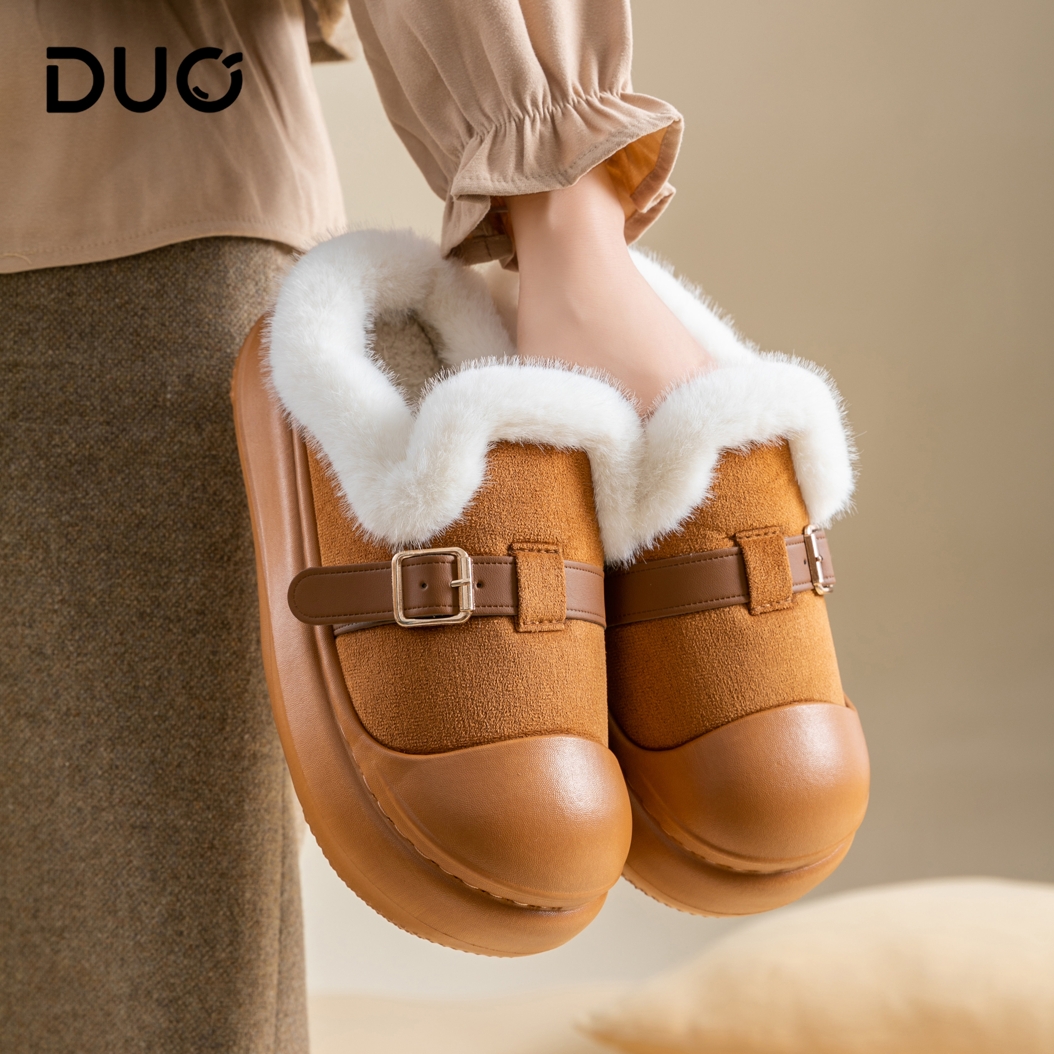 复古棉拖鞋女2025新款秋冬季室内家居保暖毛绒拖鞋软底防滑