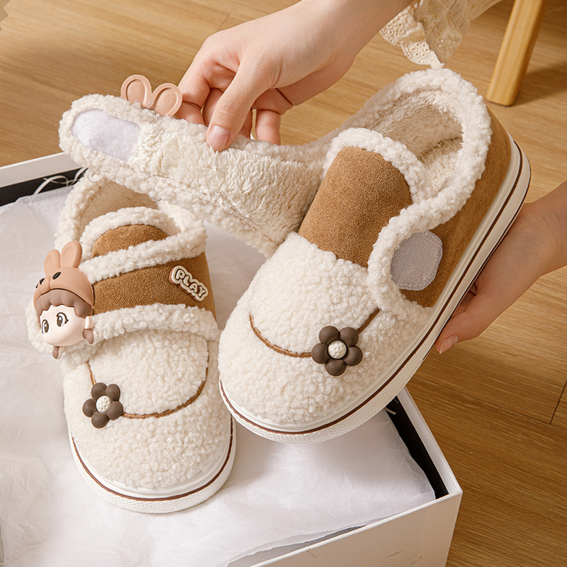 棉拖鞋女士秋冬季室内家居厚底防