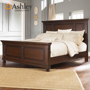 1.8米双人实木框架床 经典 Ashley爱室丽家居B5697 美式