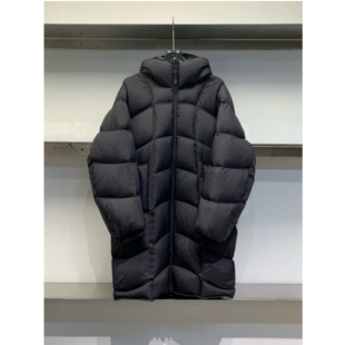 连帽泡芙长款 设计师款 25冬季 90白鸭绒羽绒服极简面包服男 独处