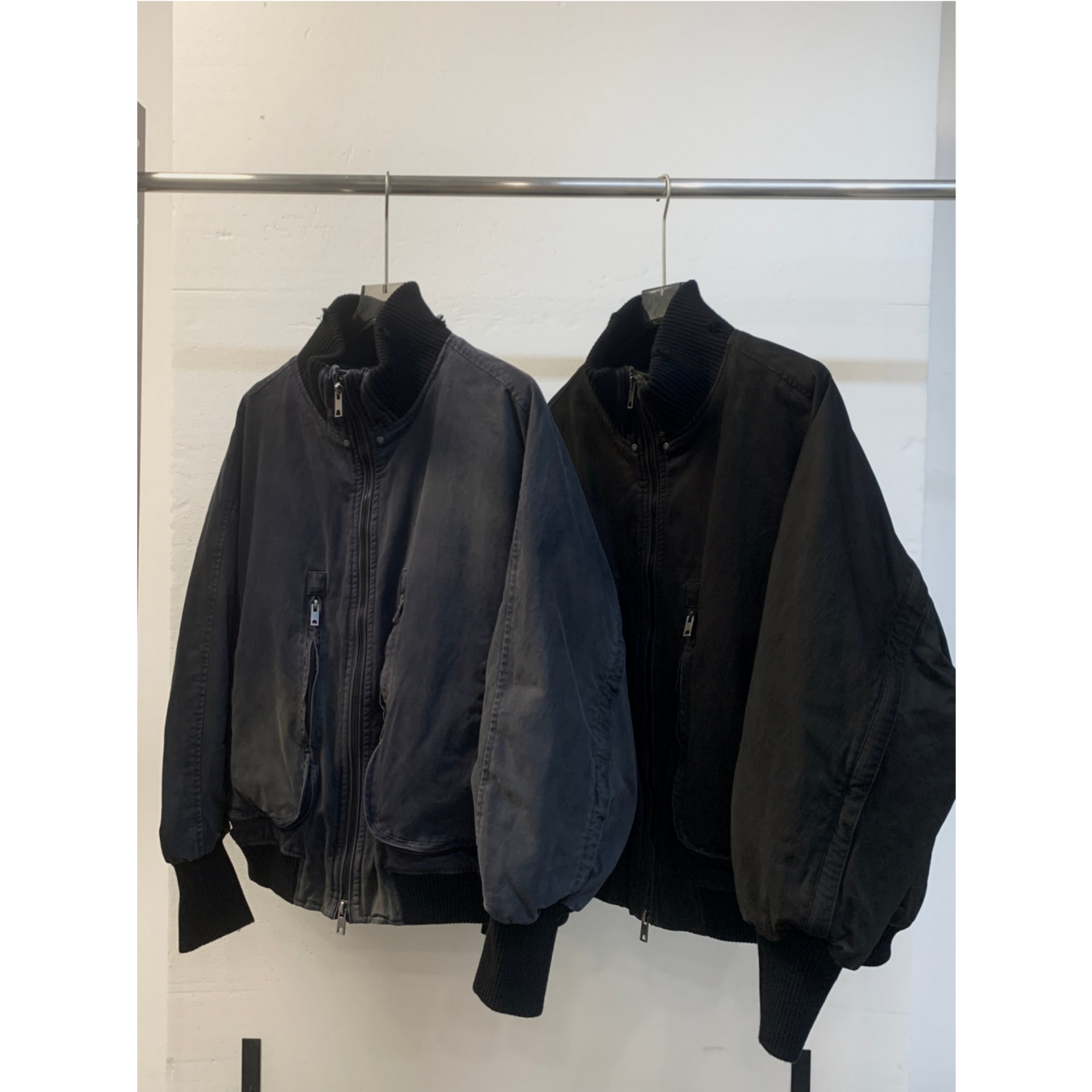 美式做旧螺纹牛仔白鸭绒羽绒外套