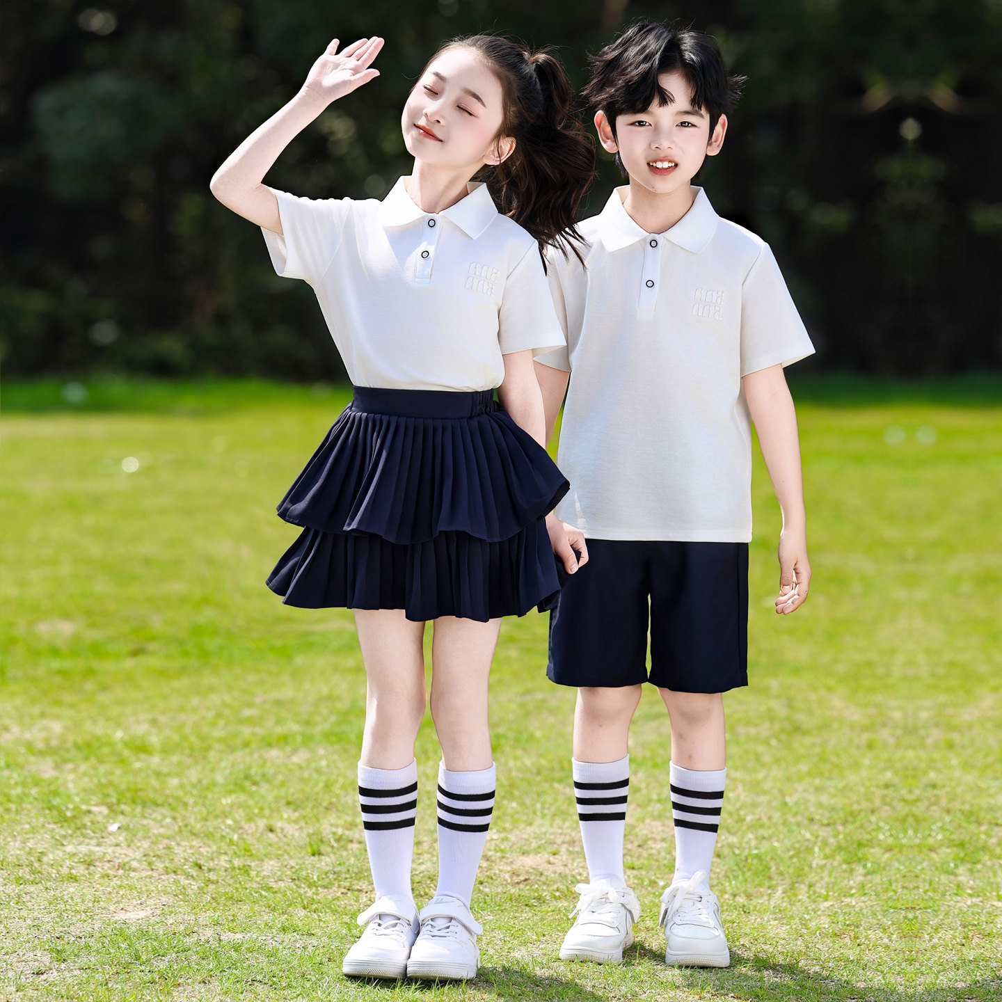 六一儿童节毕业演出服英伦学院风校服套装小学生夏季班服幼儿园服