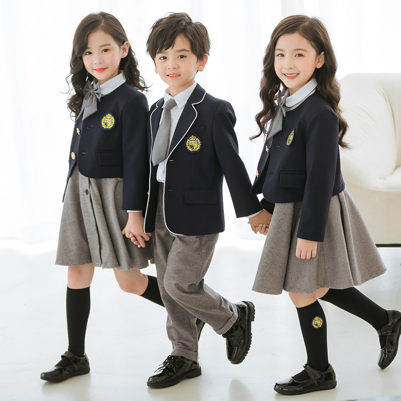 新款学院风西装班服幼儿园园服春秋装贵族英伦风三件套小学生校服