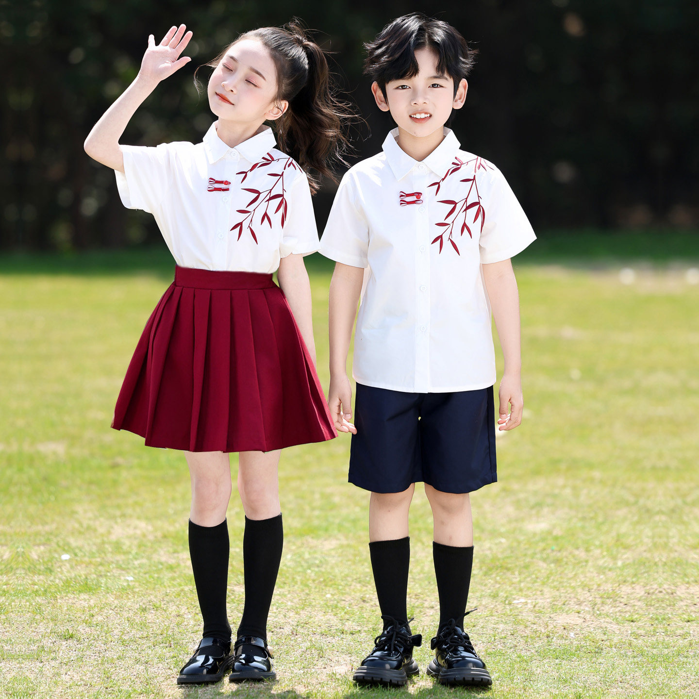 中国风六一儿童节合唱演出服小学生班服夏季幼儿园诗歌朗诵表演服