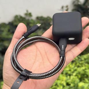 蘋果16 35W充電器保護套iPhone16pro數據線防折斷纏繞繩 15promax