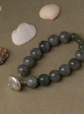 由子野丨白日梦丨原创设计天然和田玉手链点墨手串女轻奢小众手饰