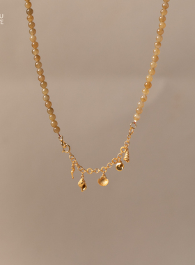 原创设计小众和田玉项链美拉德