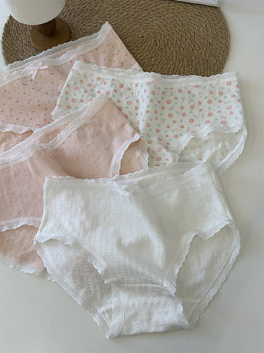 内裤女中腰可爱纯棉抗菌