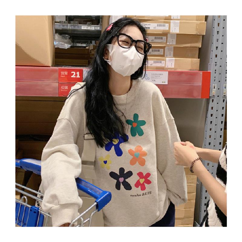 薄款卫衣女士早春设计感2025年新款秋季韩版学生圆领印花外套上衣
