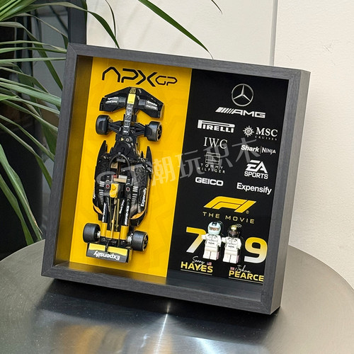 适用于乐高77252speedF1大电影APXGP积木上墙相框防尘展示收纳盒