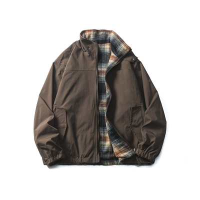 edge studio 边缘工作室立领宽松短款宽松夹克两面穿外套棉服男装