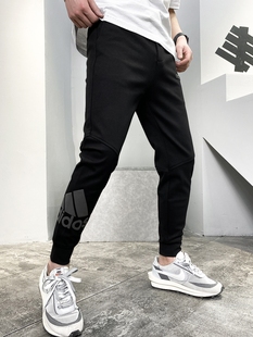 休闲裤 秋冬季 男士 束脚长裤 子 2021新款 加绒加厚宽松运动裤 网红卫裤