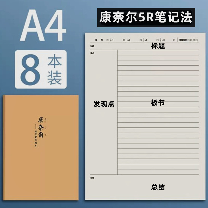 康奈尔高效笔记本思维导图本5r笔记法简约学生课堂记录培训总结本