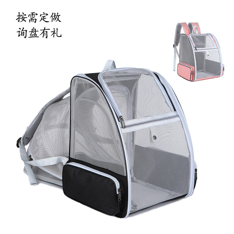 跨境透气宠物背包可扩展折叠宠物包猫背包外出便携手提双肩猫书包