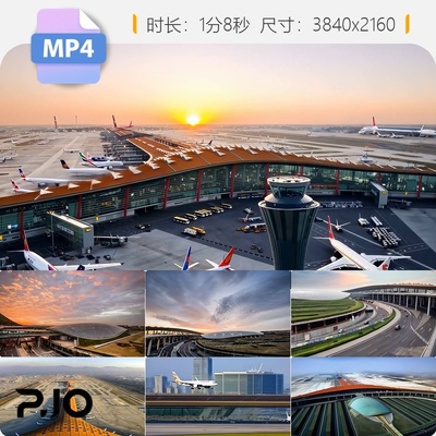 高清首都机场现代化T3航站楼飞机起降国际航班延时摄影视频素材