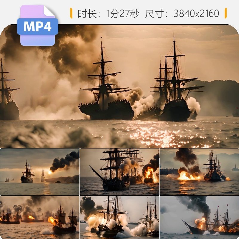 高清古代近代海战视频船起原创火冒烟战斗激烈场景视频素材,商务/设计服务,设计素材/源文件,淘宝优惠券,粉丝福利购,淘宝优惠卷