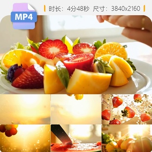 高清水果特写爆炸慢动作汁水四溅升格微距唯美逆光广告宣视频素材