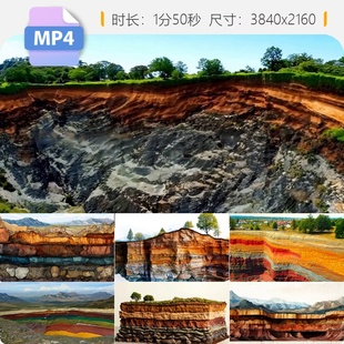 高清地质结构剖面地层演示考古勘察三维地质层核面球下视频素材