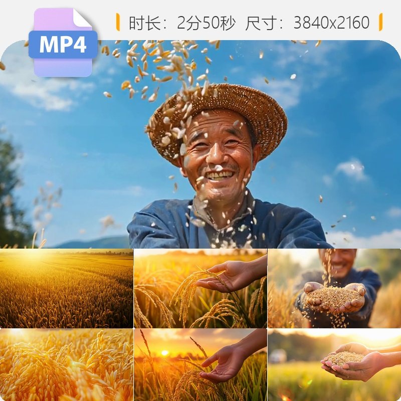 高清大米水稻丰收农民稻谷稻田稻穗乡村田园宣传片大丰收视频素材,商务/设计服务,设计素材/源文件,淘宝优惠券,粉丝福利购,淘宝优惠卷